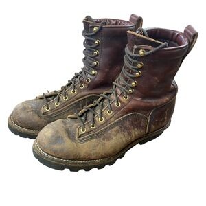 Chippewa Mens Size 10M Work Boots #73075 0705Brown Leather Lace‎ Up Vibram Sole
